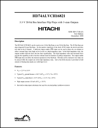 HD74ALVCH16821 datasheet: 3.3V 20-bit Bus Interface Flip-Flop with 3-state Outputs HD74ALVCH16821