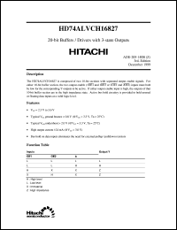 HD74ALVCH16827 datasheet: 20-bit Buffer / Driver with 3-state Outputs HD74ALVCH16827