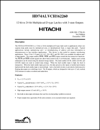 HD74ALVCH162260 datasheet: 12-bit to 24-bit Multiplexed D-type Latch with 3-state Outputs HD74ALVCH162260