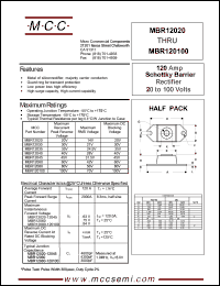 MBR120100 datasheet: 120A, 100V ultra fast recovery rectifier MBR120100
