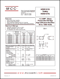 HDB104G datasheet: 1.0A, 400V ultra fast recovery rectifier HDB104G