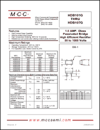 HDB106G datasheet: 1.0A, 800V ultra fast recovery rectifier HDB106G