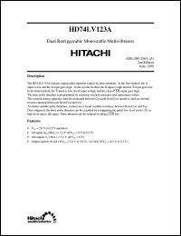 HD74LV123A datasheet: Dual Retriggerable Monostable Multivibrators with Clear HD74LV123A