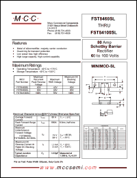 FST84100SL datasheet: 80A, 100V ultra fast recovery rectifier FST84100SL