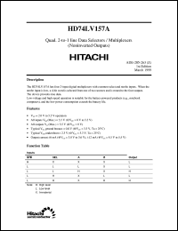 HD74LV157A datasheet: Quad. 2-to-1 line Data Selectors/Multiplexers with noninverted outputs HD74LV157A