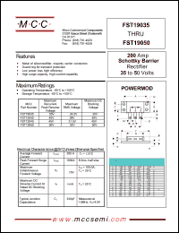 FST19040 datasheet: 200A, 40V ultra fast recovery rectifier FST19040