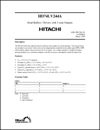 HD74LV244A datasheet: Octal Buffers/Line Drivers/Line Receivers with non-inverted 3-state outputs HD74LV244A