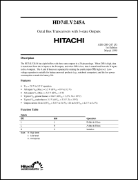 HD74LV245A datasheet: Octal Bus Transceivers with 3-state outputs HD74LV245A