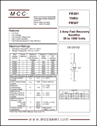 FR302 datasheet: 3.0A, 100V ultra fast recovery rectifier FR302