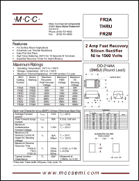 FR2J datasheet: 2.0A, 600V ultra fast recovery rectifier FR2J