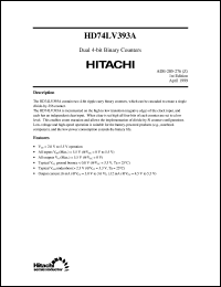 HD74LV393A datasheet: Dual 4-bit Binary Counters HD74LV393A