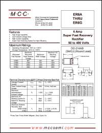 ER6G datasheet: 6.0A, 400V ultra fast recovery rectifier ER6G