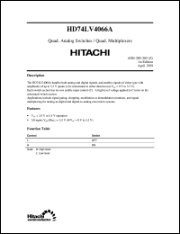 HD74LV4066A datasheet: Quad. Analog Switches/Quad. Multiplexers HD74LV4066A