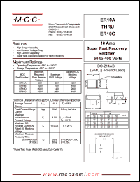 ER10D datasheet: 10A, 200V ultra fast recovery rectifier ER10D