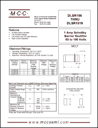 DLSR1010 datasheet: 1.0A, 100V ultra fast recovery rectifier DLSR1010