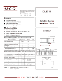 DL5711 datasheet: 15mA, 60V ultra fast recovery rectifier DL5711