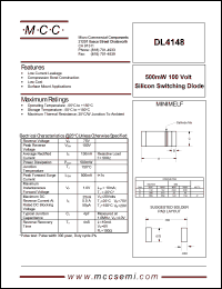 DL4148 datasheet: 100V ultra fast recovery rectifier DL4148