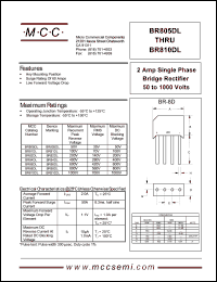 BR810DL datasheet: 2.0A, 1000V ultra fast recovery rectifier BR810DL