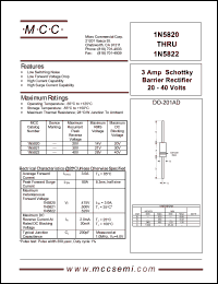 1N5821 datasheet: 3.0A, 30V ultra fast recovery rectifier 1N5821