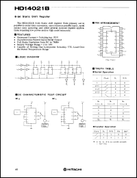 HD14021B datasheet: 8-bit Static Shift Register HD14021B