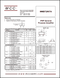 MMBT2907A datasheet: Vce=10V transistor MMBT2907A