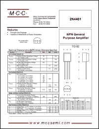 2N4401 datasheet: Vce=1.0V transistor 2N4401