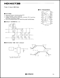HD14073B datasheet: Triple 3-input AND Gates HD14073B