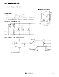 HD14081B datasheet: Quad. 2-input AND Gates HD14081B