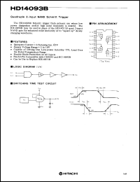 HD14093B datasheet: Quad. 2-input NAND Schmitt Trigger HD14093B