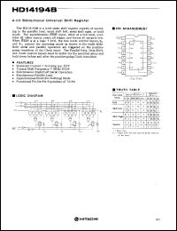 HD14194B datasheet: 4-bit Bidirectional Universal Shift Register HD14194B