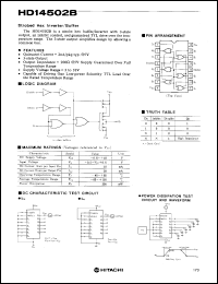 HD14502B datasheet: Strobed Hex Inverter/Buffer HD14502B