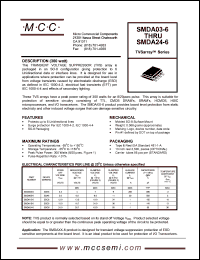 SMDA03-6 datasheet: Ppk=300W, Vc=9.0V transient voltage suppressor SMDA03-6