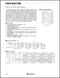 HD14517B datasheet: Dual 64-bit Static Shift Register HD14517B