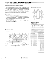 HD14522B datasheet: Programmable Divide-by-N 4-bit Counter (Counter : 0-to-9) HD14522B