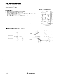 HD14584B datasheet: Hex Schmitt Trigger HD14584B