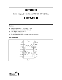 HD74HC51 datasheet: 2-wide 2-input, 2-wide 3-input AND-OR-INVERT Gates HD74HC51