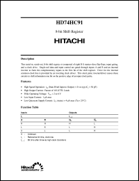 HD74HC91 datasheet: 8-bit Shift Register HD74HC91