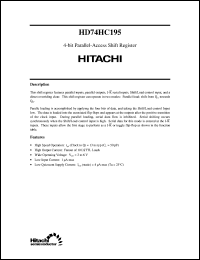 HD74HC195 datasheet: 4-bit Parallel-Access Shift Register HD74HC195