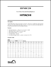 HD74HC238 datasheet: 3-to-8 line Decoder/Demultiplexer HD74HC238