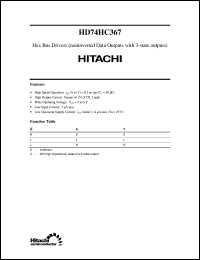 HD74HC367 datasheet: Hex Bus Drivers with noninverted 3-state output HD74HC367