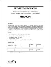 HD74HC374 datasheet: Octal D-type Flip-Flops with 3-state output HD74HC374