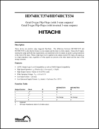 HD74HCT374 datasheet: Octal D-type Flip-Flops with 3-state output HD74HCT374