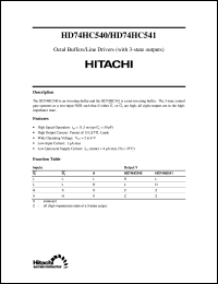 HD74HC540 datasheet: Octal Buffers and Line Drivers with 3-state outputs HD74HC540