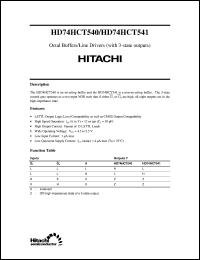 HD74HCT541 datasheet: Octal Buffers and Line Drivers with 3-state outputs HD74HCT541
