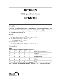 HD74HC592 datasheet: 8-bit Register/Binary Counter HD74HC592