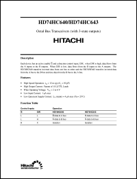 HD74HC640 datasheet: Octal Bus Transceivers with 3-state outputs HD74HC640