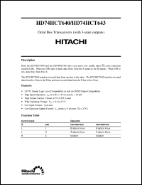 HD74HCT640 datasheet: Octal Bus Transceivers with 3-state outputs HD74HCT640