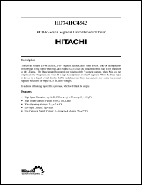 HD74HC4543 datasheet: BCD-to-Seven Segment Latch/Decode/Driver HD74HC4543