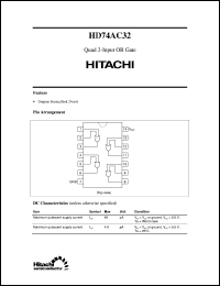 HD74AC32 datasheet: Quad. 2-input OR Gates HD74AC32
