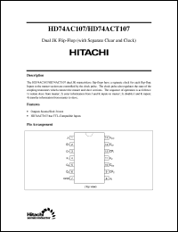 HD74ACT107 datasheet: Dual J-K Flip-Flops with Clear HD74ACT107